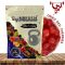 A bag of dried red cherries.