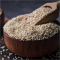 A package of white sesame seeds, also known as Safed Til.