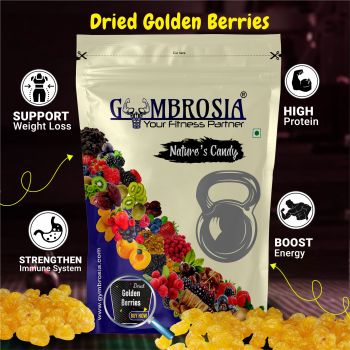 A bag of dried golden berries.